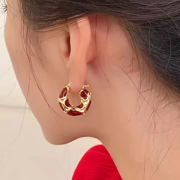Vintage style hoop earrings A961 - Picture 1 of 4